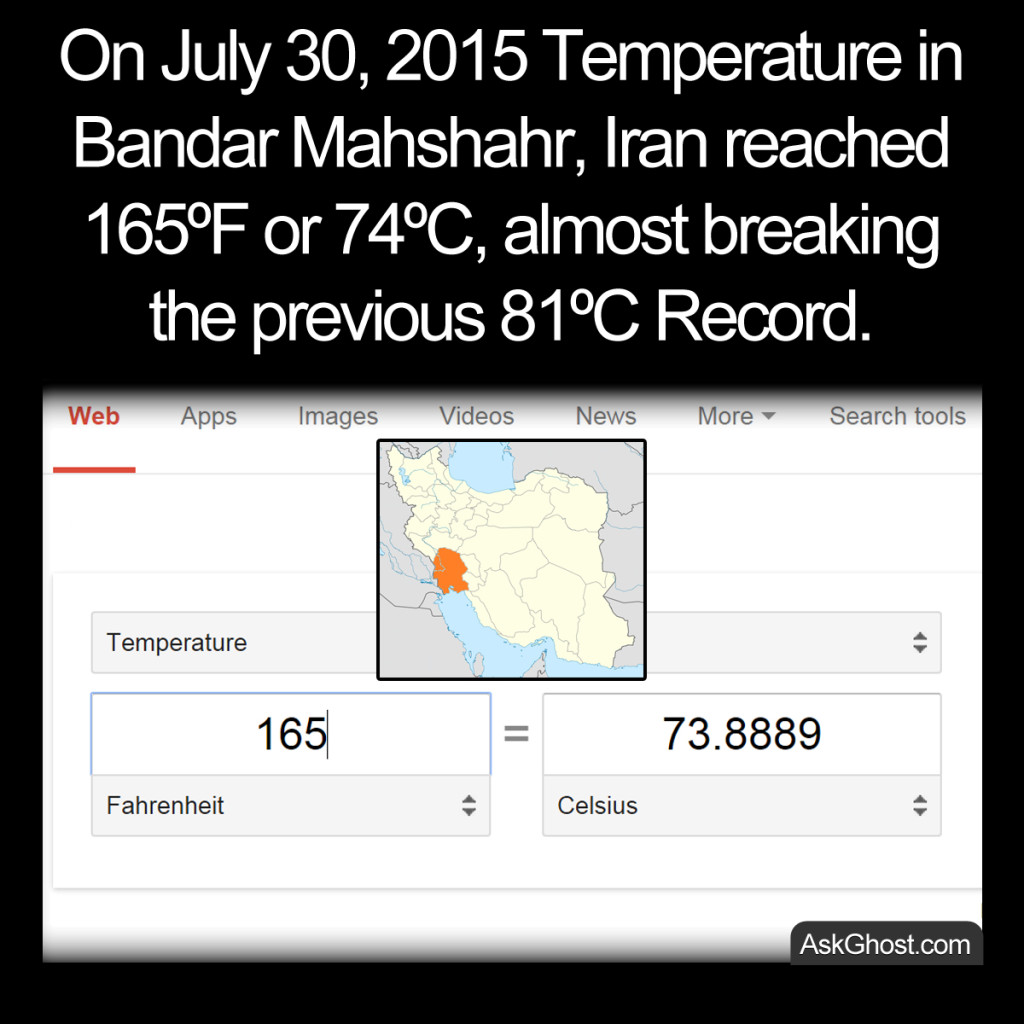 Temperature in Bandar Mahshahr Iran reached 74C image